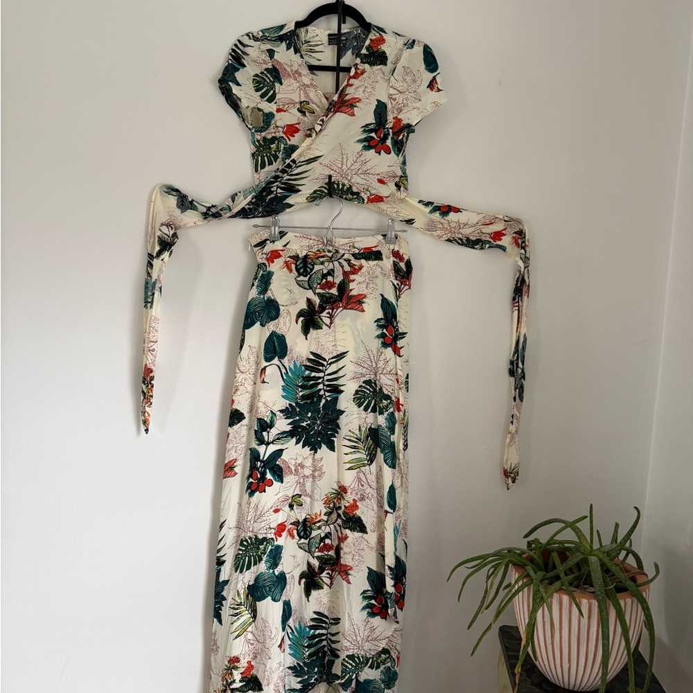 SHEIN Tropical Floral Maxi Skirt and top